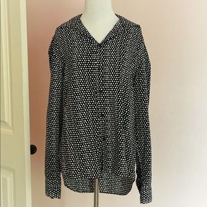 H&M Black and White Star Button Down Shirt